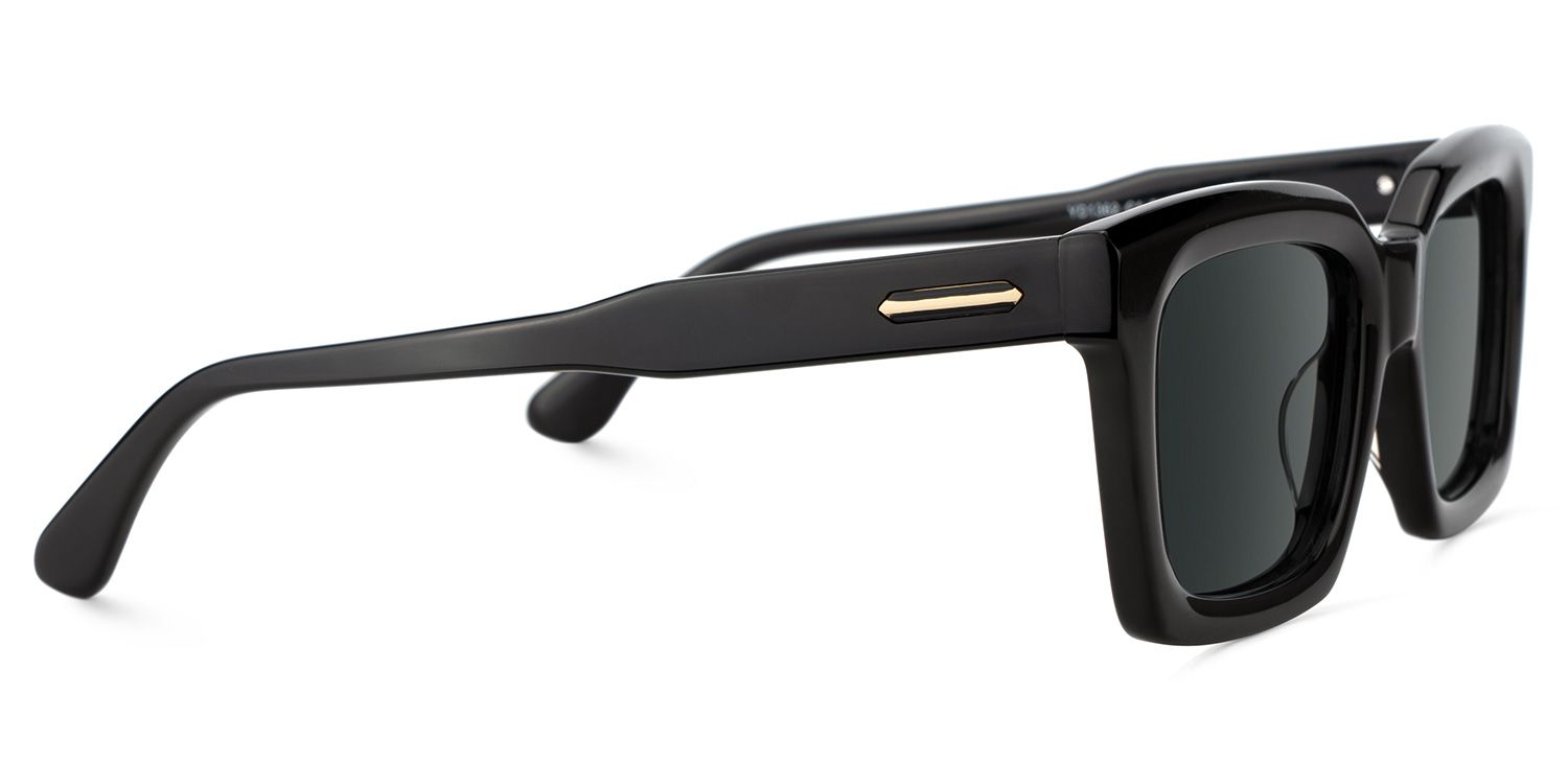 Solana Rectangle Black Prescription Sunglasses | ZEELOOL3