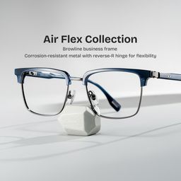 Audrey Blue Browline Glasses0