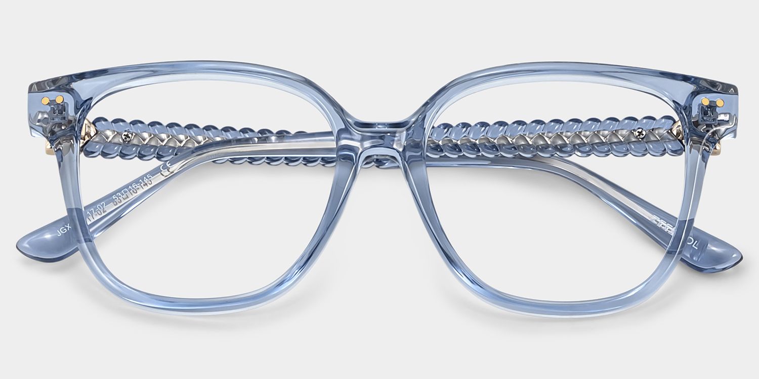 Clara Slim Cat eye Clear Blue Frame Glasses Online | ZEELOOL2