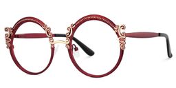 Nelida Red Round Glasses3