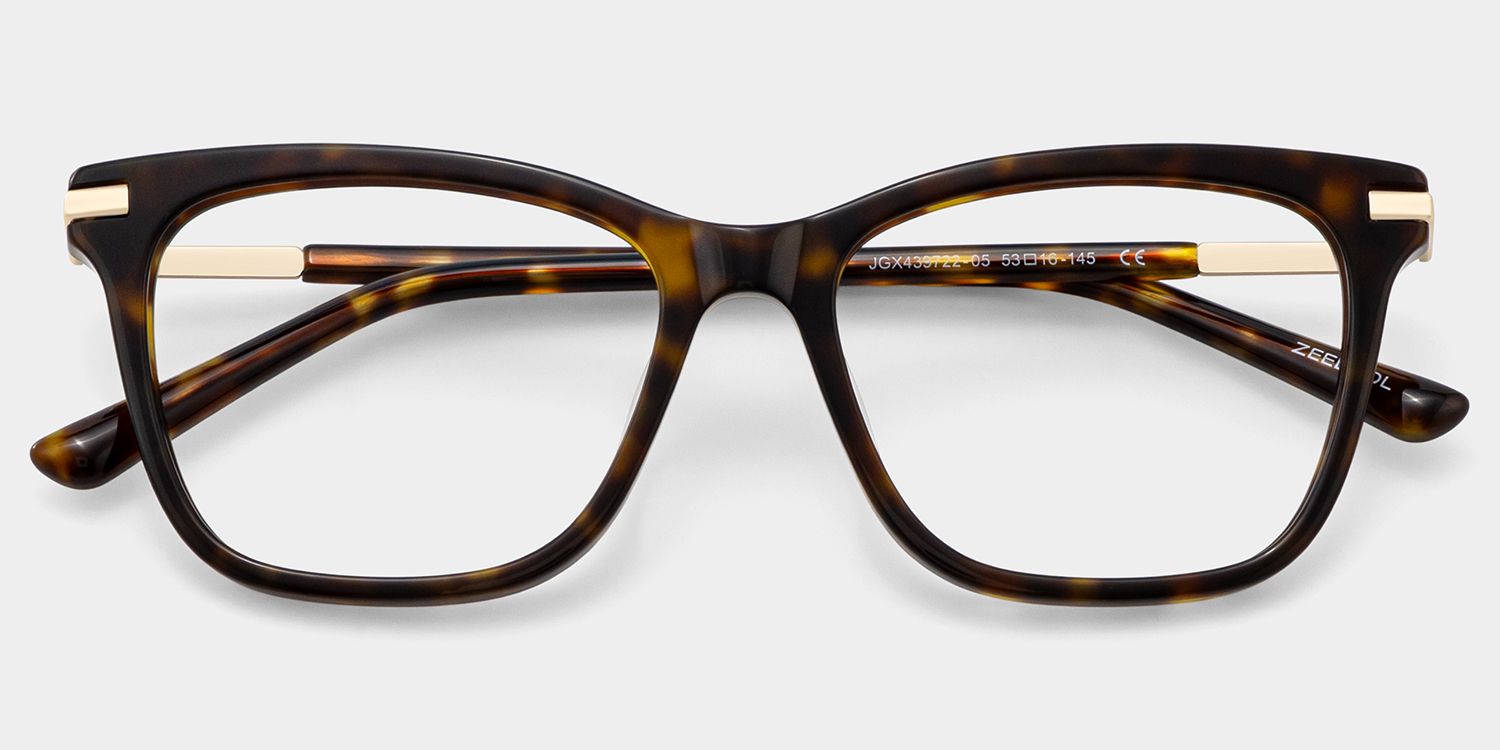 Eliot Tortoise Rectangle Mixed Frame Glasses for Women | ZEELOOL2