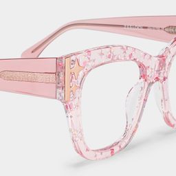 Minfia Pink Square Glasses5