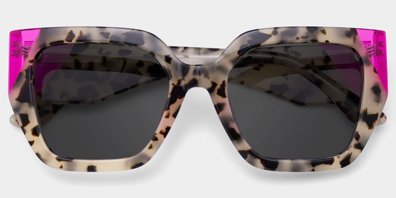 Viva Tortoise Pink Square Polarized Sunglasses for Driving | ZEELOOL1