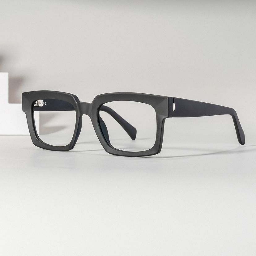 Amadeo Black Rectangle Glasses