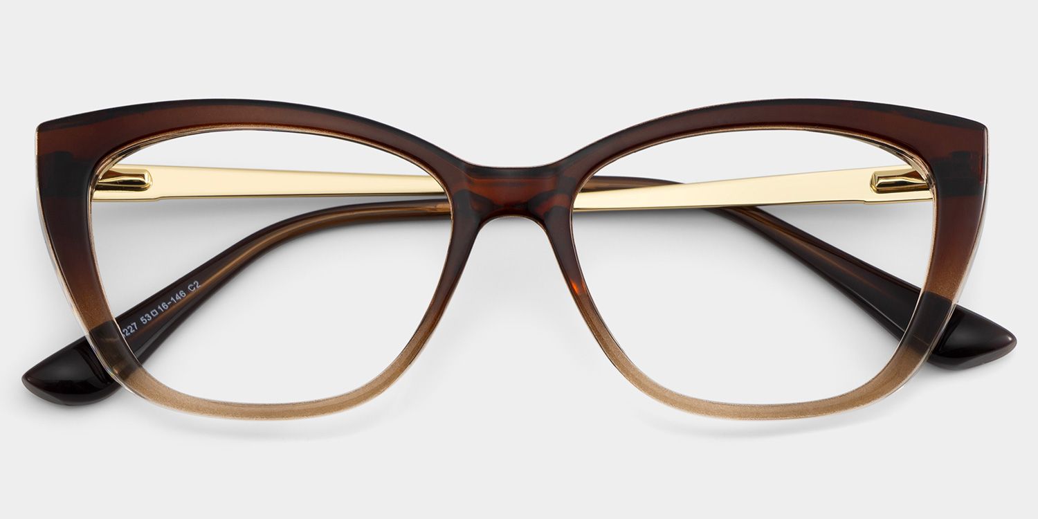 Harlow Brown Frame Glasses with Rectangle Frame Online | ZEELOOL1