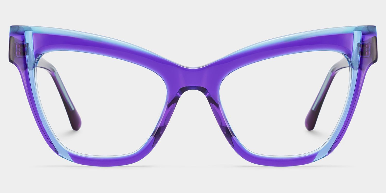 Saucie Cateye Purple Frame Glasses | Zeelool Optical0