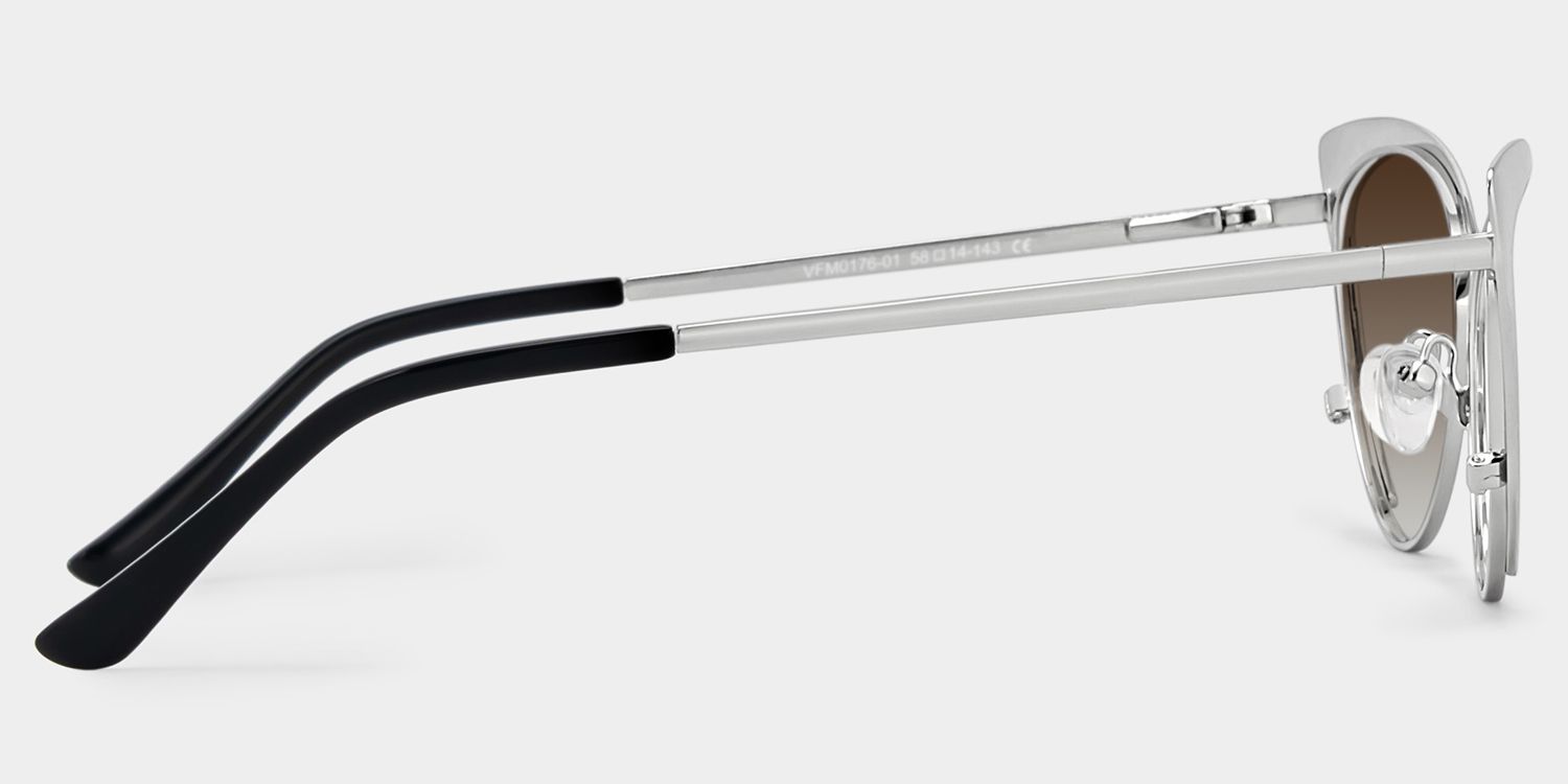 Ellen Metal Silver Frame Sunglasses | ZEELOOL3