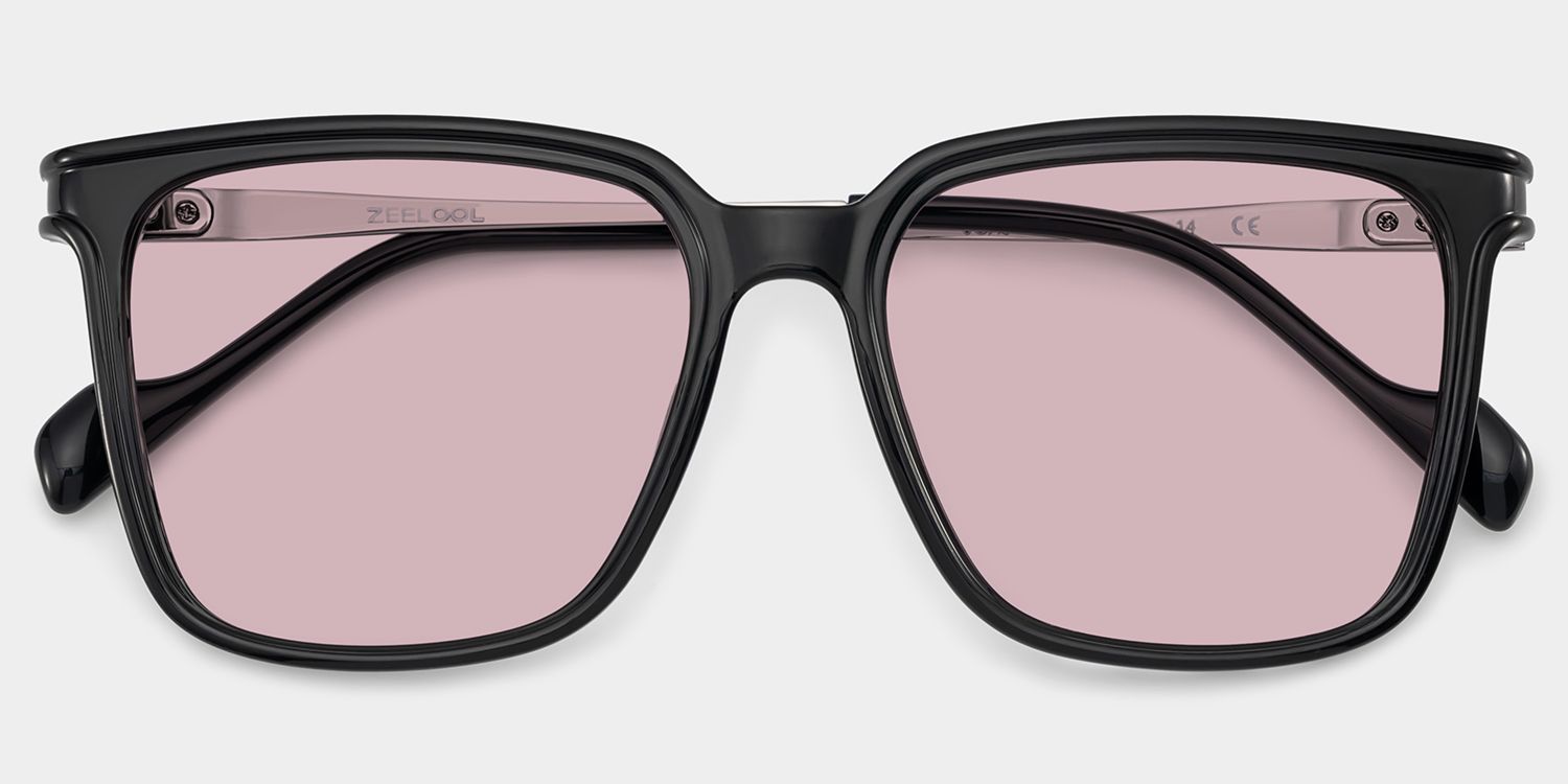 Zeyna Black Square Polarized Sunglasses for Driving | ZEELOOL1