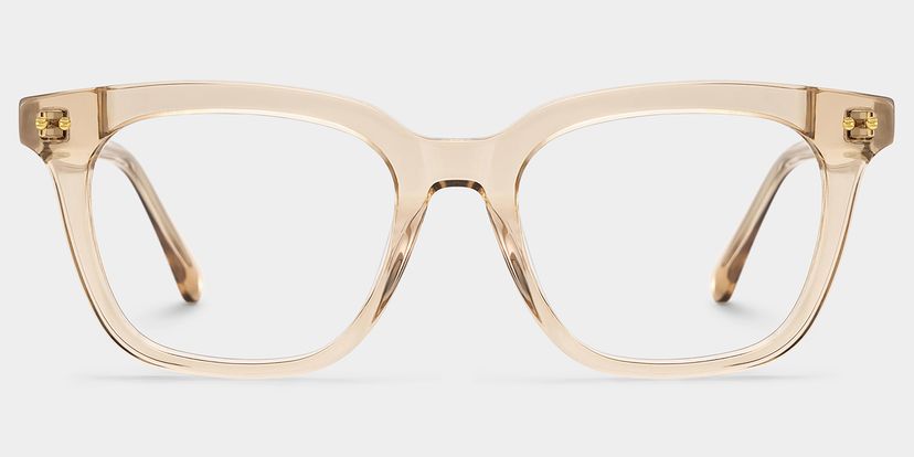 Angela Beige Square Glasses