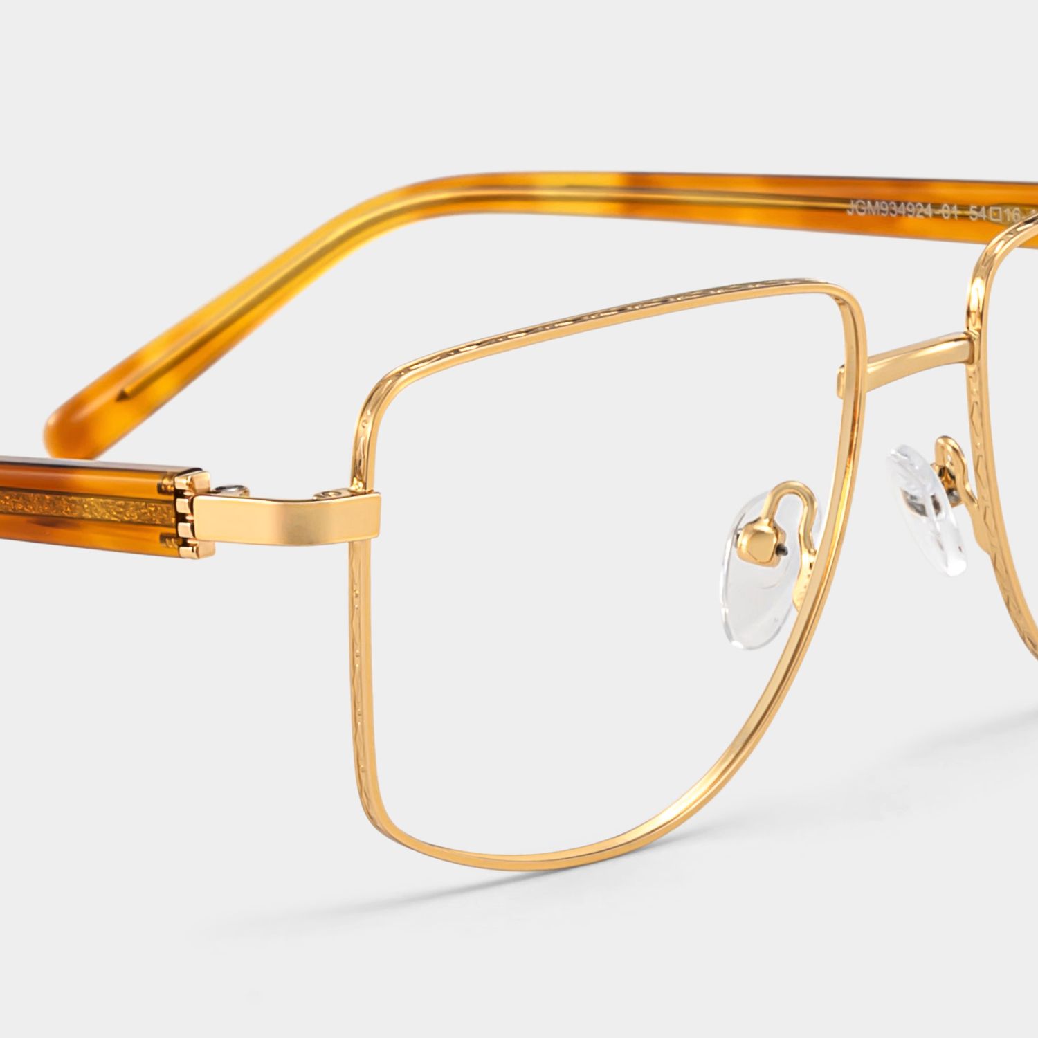 Geometric Gold yellow Eyeglasses- Felicity Metal Frame Glasses7