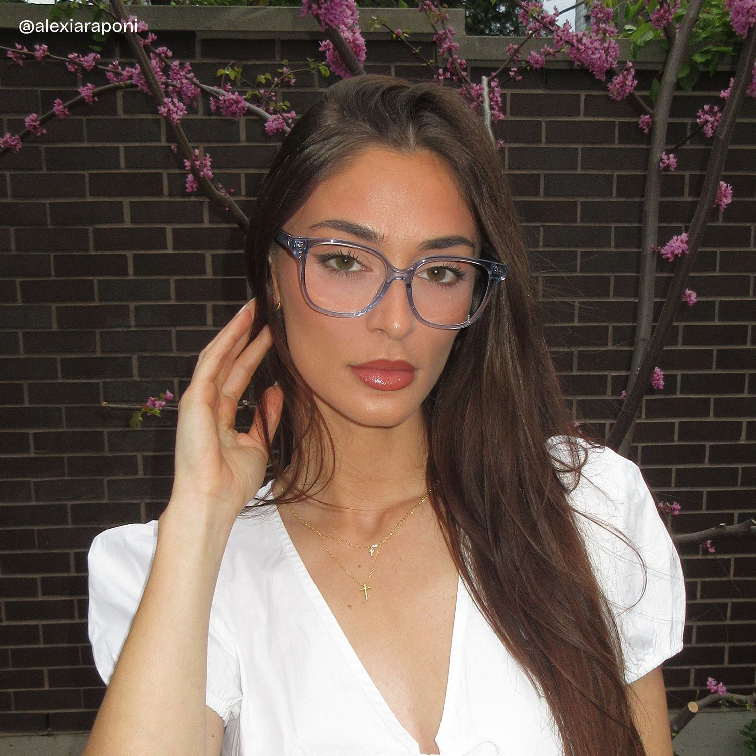 Clara Slim Cat eye Clear Blue Frame Glasses Online | ZEELOOL7