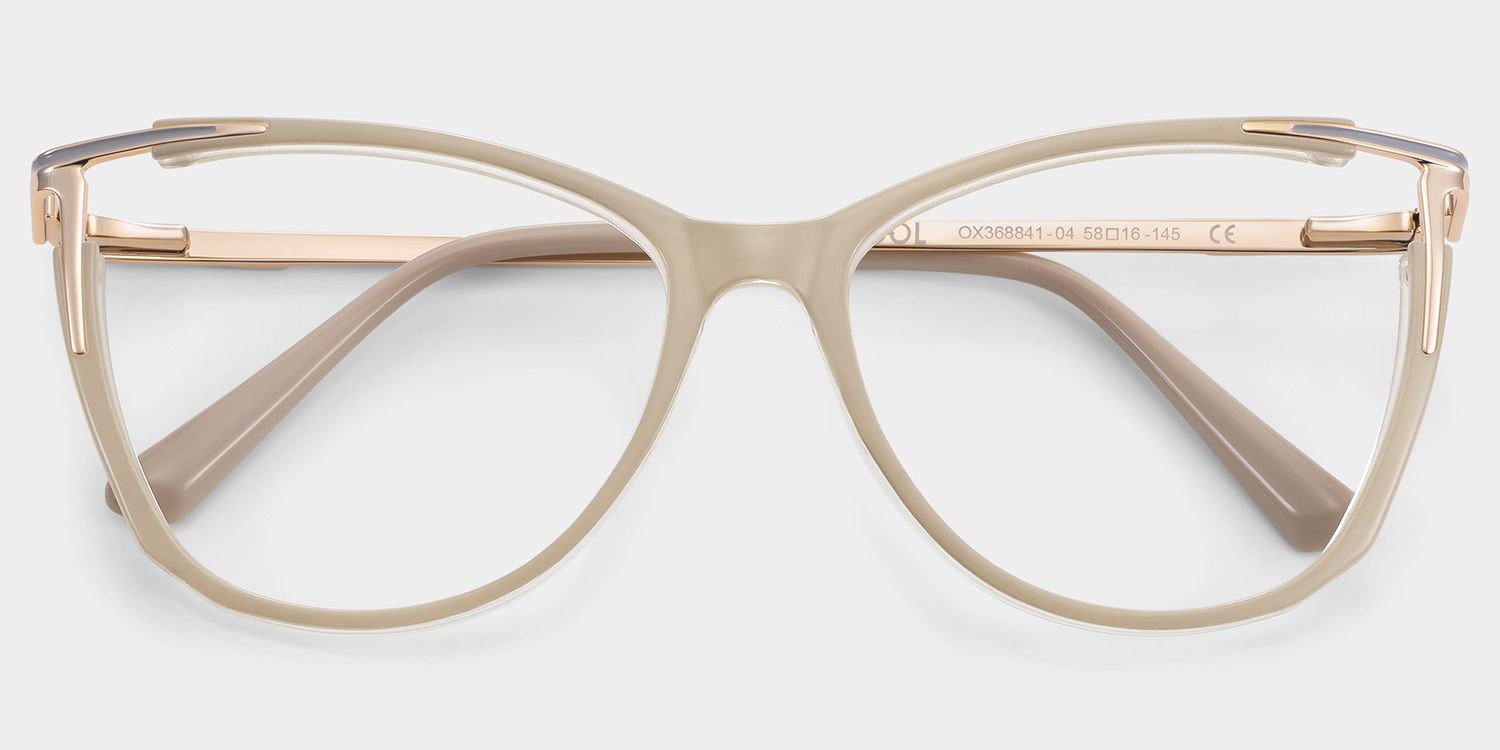 Yomary Cat-Eye Khaki Frame Glasses | ZEELOOL2