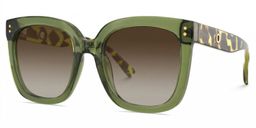Ebony Green Tortoise Square Sunglasses2
