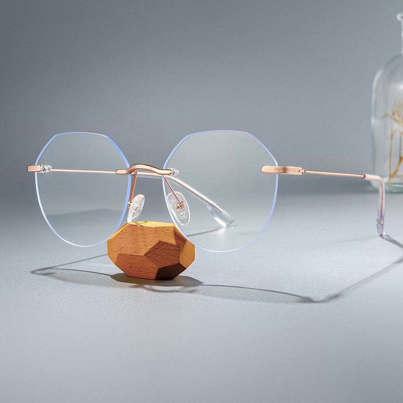Osorio Rose Gold Geometric Glasses
