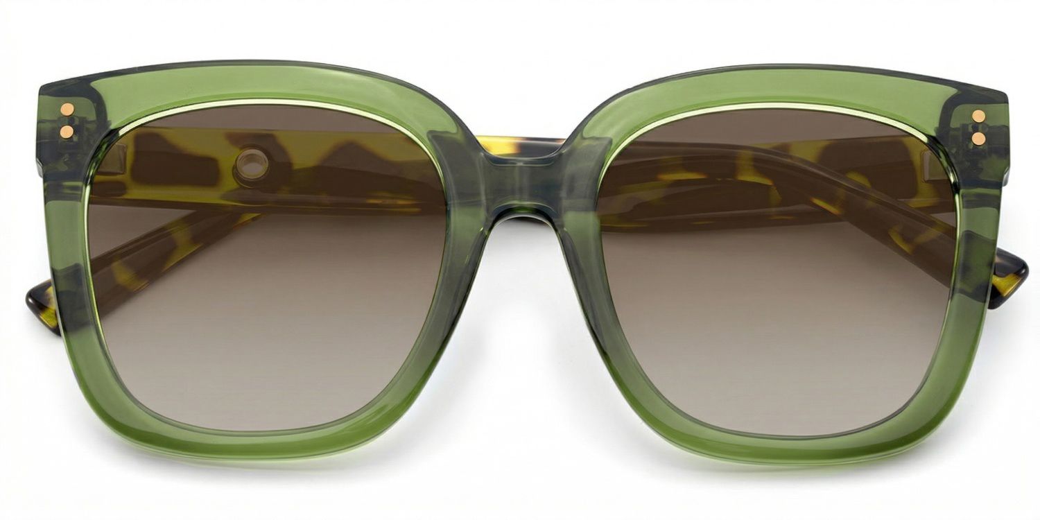 Ebony Green Tortoise Square Sunglasses to Frame Your Face | ZEELOOL1