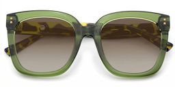 Ebony Green Tortoise Square Sunglasses1