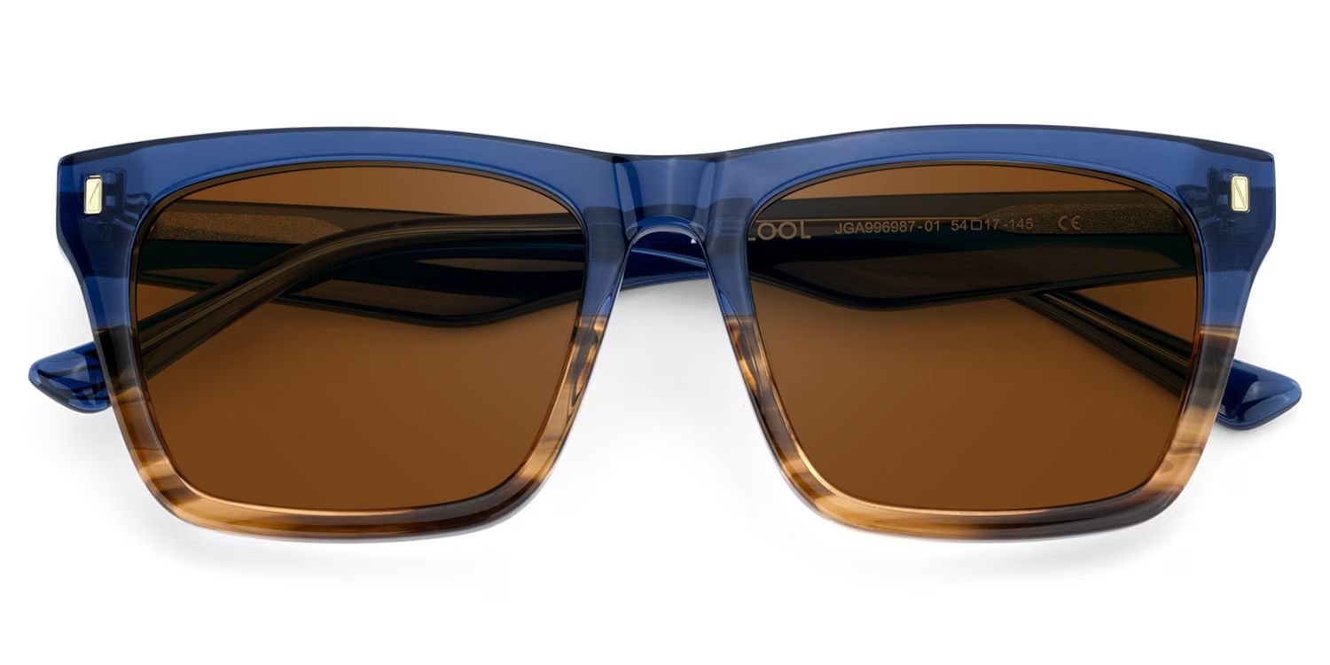 Brookins Acetate Blue Brown Frame Sunglasses | ZEELOOL1