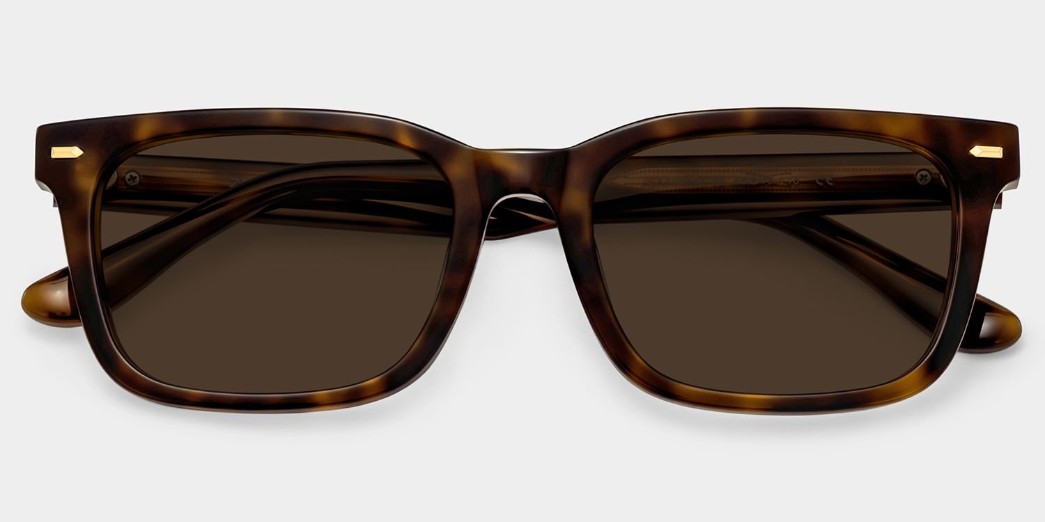 Patrick Tortoise Rectangle Sunglasses to Frame Your Face | ZEELOOL1