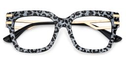 Lidia Gray Leopard Square Glasses3