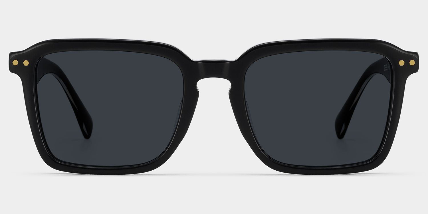 Vickerie Black Rectangle Polarized Sunglasses for Driving | ZEELOOL0