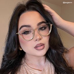 Sparkle Gold Cat eye Glasses7