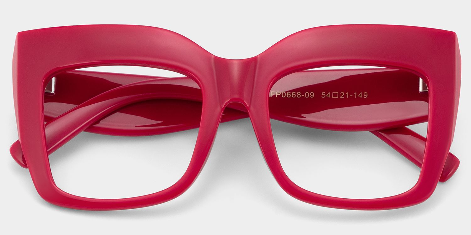 Alberta Cat-Eye Glasses with Red Frames1
