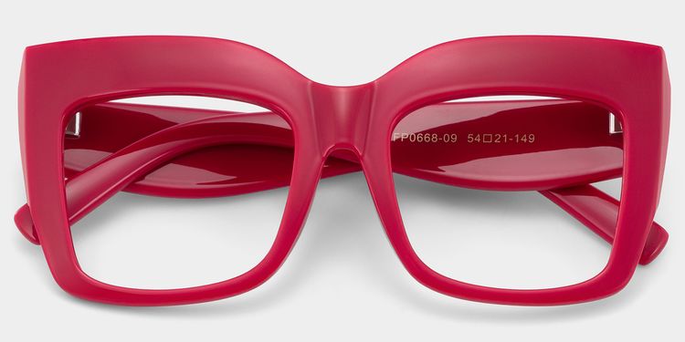 Alberta Red Square Glasses