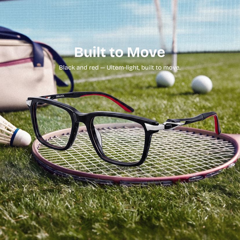 Orion Black Rectangle Glasses