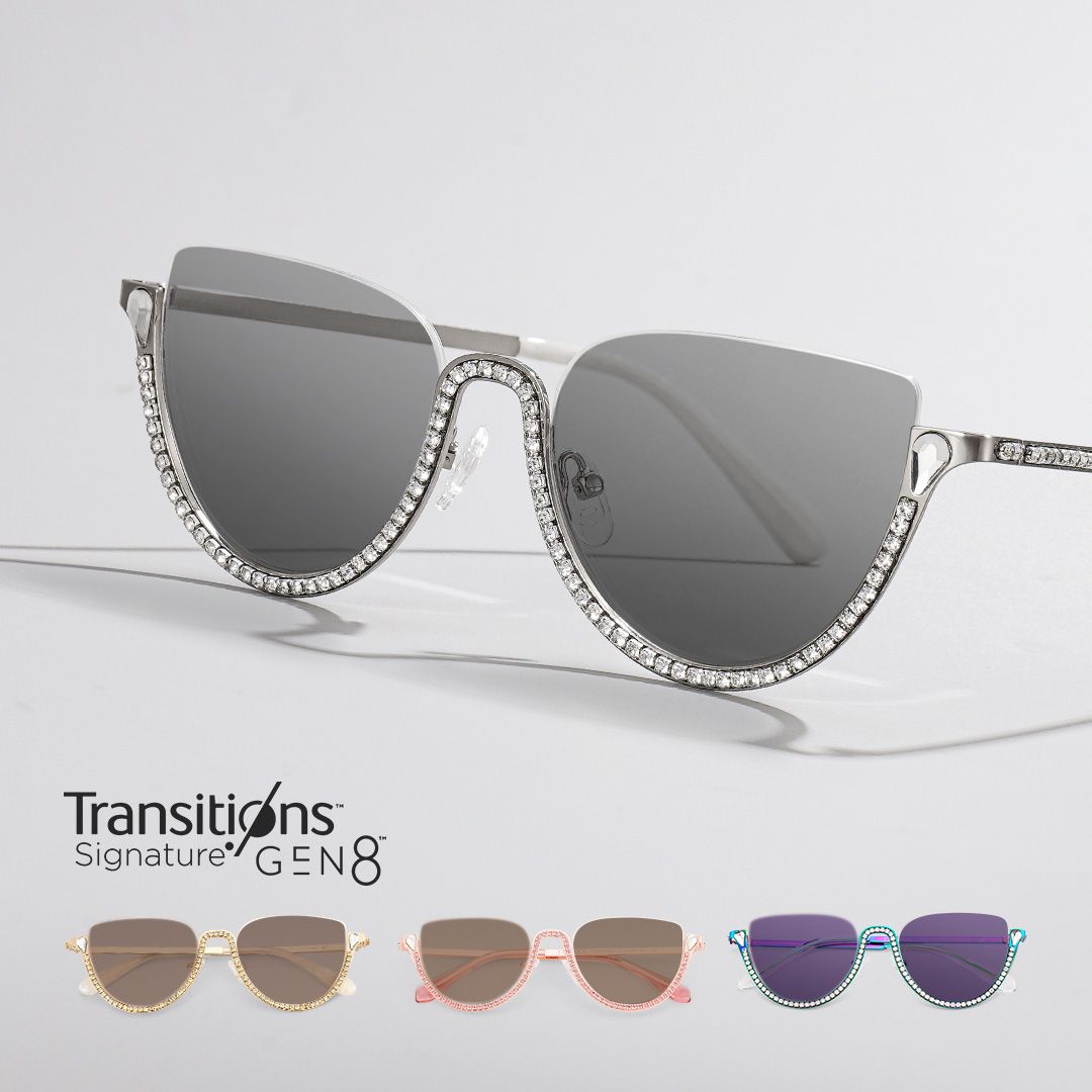 Sparkle Cateye Silver Designer metal Glasses Frame | ZEELOOL1