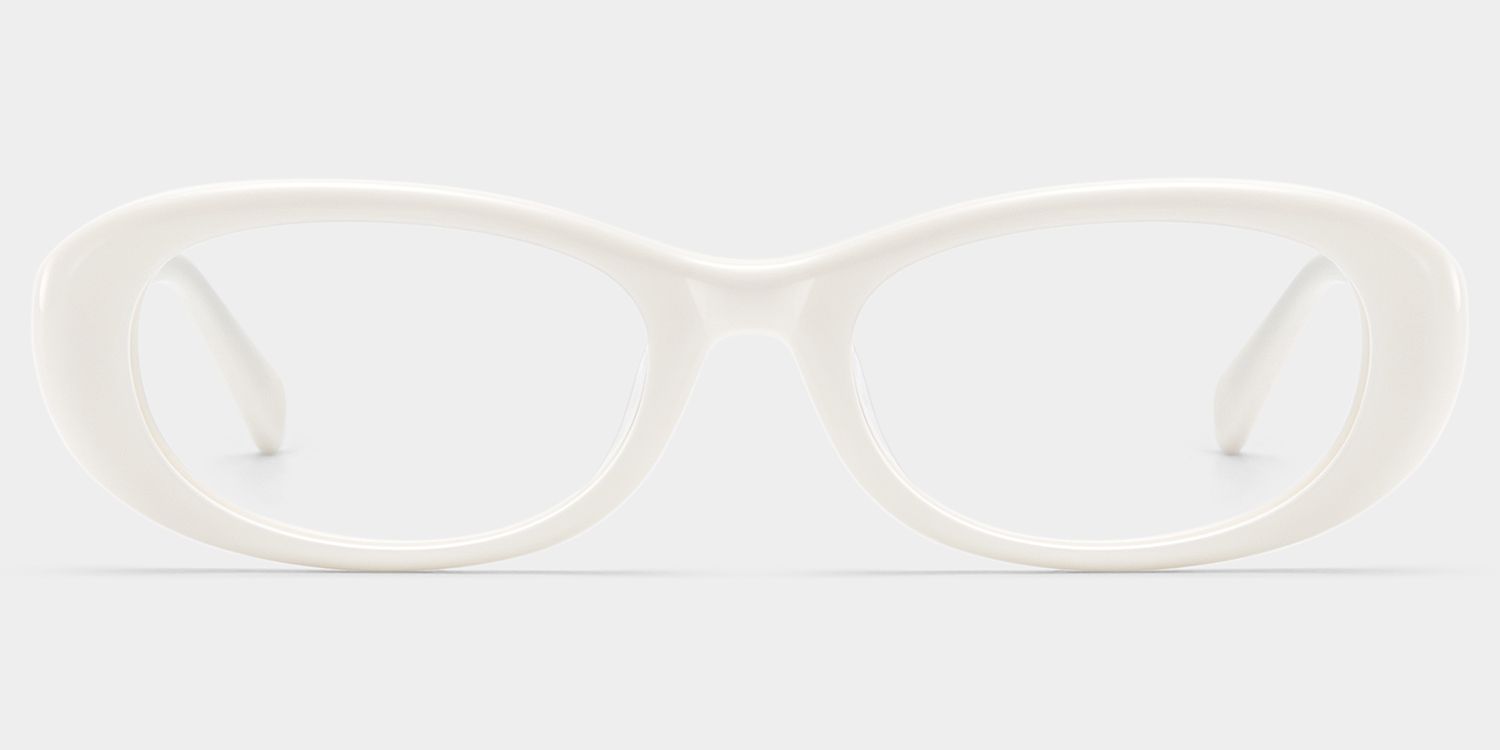 Catherine White Oval Frame Glasses Online | ZEELOOL1
