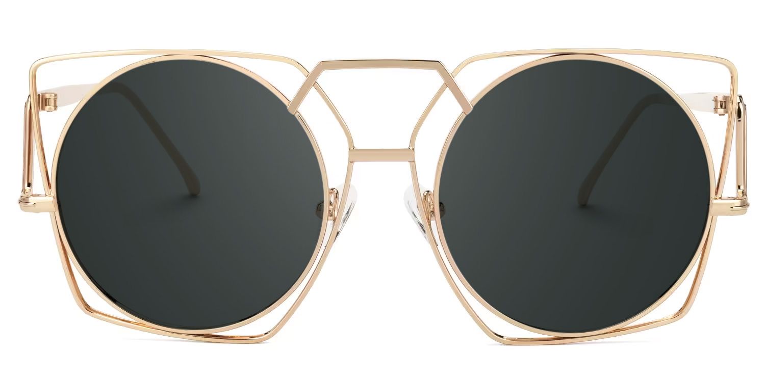 Ybarra Geometric Gold Frame Sunglasses Online Sale | ZEELOOL0