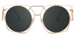 Ybarra Gold Geometric Sunglasses0