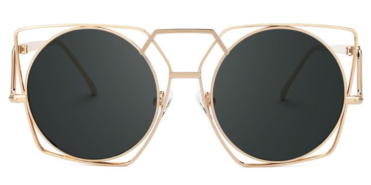 Ybarra Gold Geometric Sunglasses