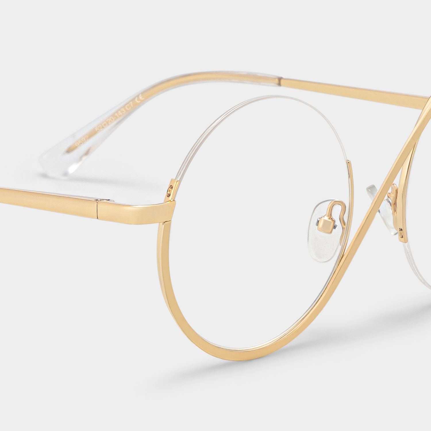 Flozif Gold Metal Round Wire Frame Glasses | ZEELOOL4