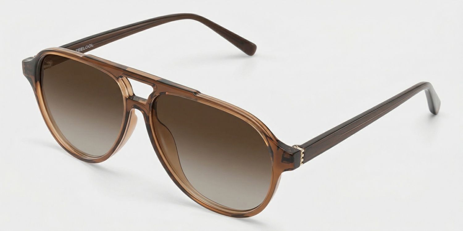 Drew Aviator Brown Sunglasses for Women & Men | ZEELOOL2
