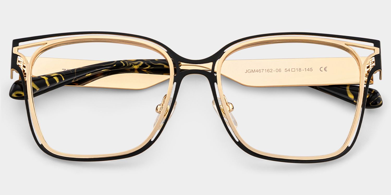 Women's Metal Glasses with Golden Tortoise Temples Online1