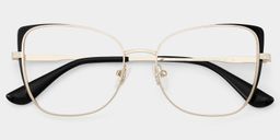 Tessa Black Gold Cat eye Glasses2