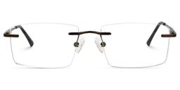 Cetina Brown Rectangle Glasses0