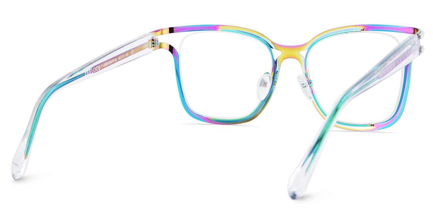 Shine Square Iridescent Glasses with Shiny Diamonds on the Side6
