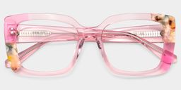 Flair Pink Square Glasses3
