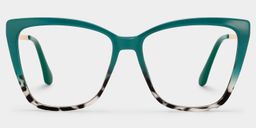 Awilda Green Rectangle Glasses0
