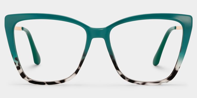 Awilda Green Rectangle Glasses