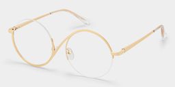 Flozif Gold Round Glasses2