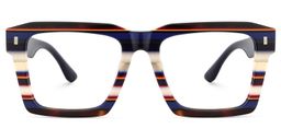 Kenish Blue White Square Glasses1