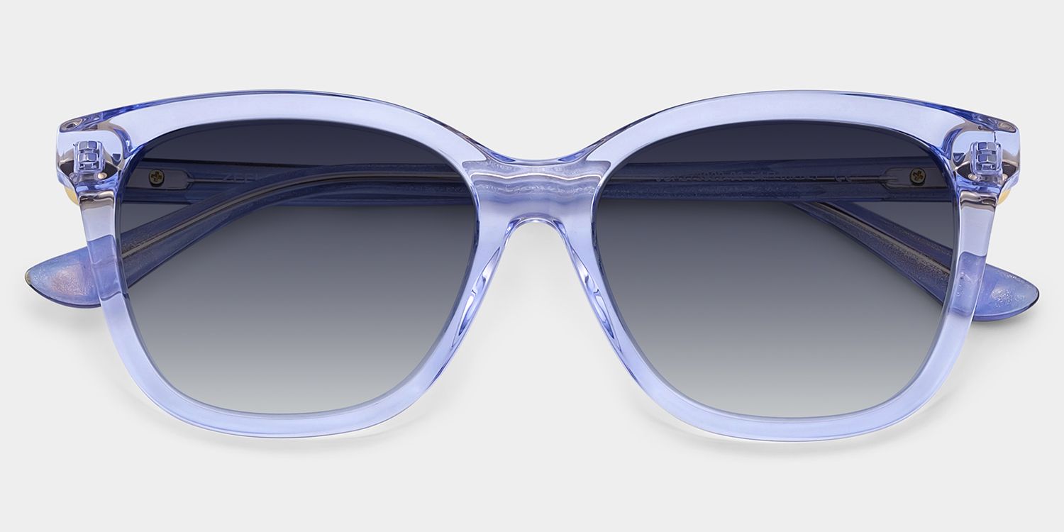 Isabella Square Clear Blue Frame Sunglasses Online Sale | ZEELOOL1