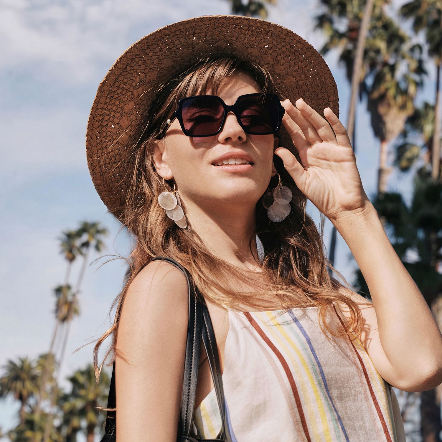 Elena Black Square Polarized Sunglasses for Driving | ZEELOOL5