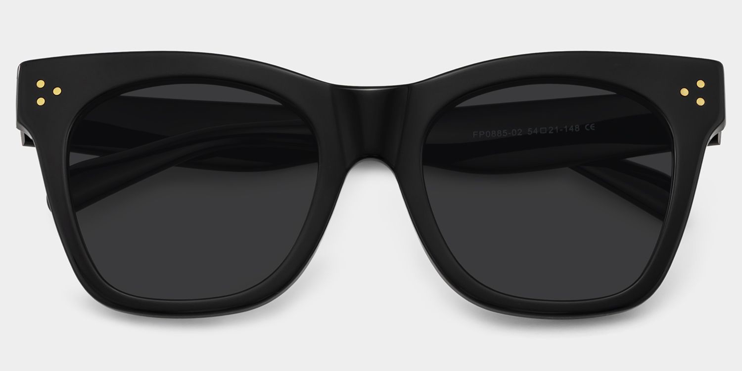 Gordon Black Rectangle Polarized Sunglasses for Driving | ZEELOOL1