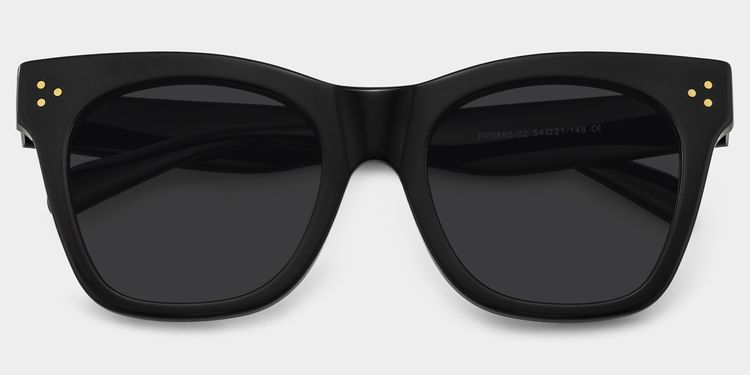 Gordon Black Rectangle Sunglasses