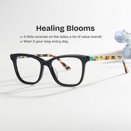 Faith Black Rectangle Glasses0