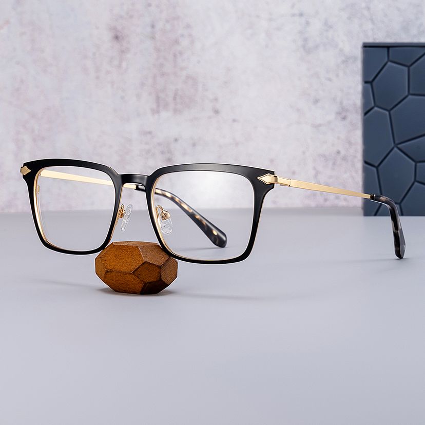 Chaney Black Rectangle Glasses